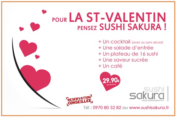 La St-Valentin avec la franchise Sushi Sakura !