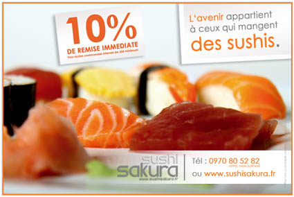 Réduction franchise Sushi Sakura - remise immédiate de 10%