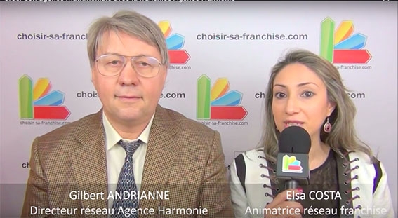 Interview de Gilbert ANDRIANNE et Elsa COSTA - Directeur du réseau et animatrice du réseau de franchise Agence Harmonie au salon Franchise Expo Paris 2016