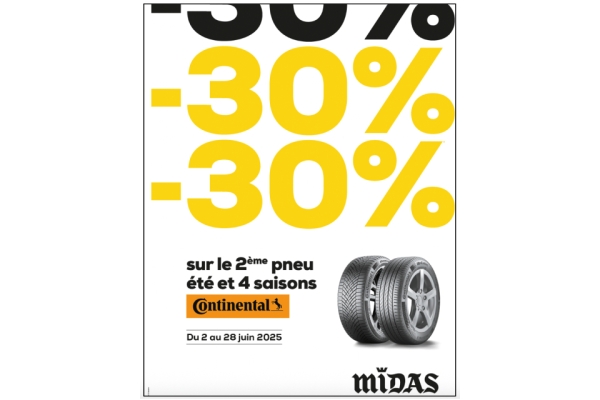 Franchise Midas : avant l’été, le réseau frappe fort avec une offre pneus Continental très dynamique
