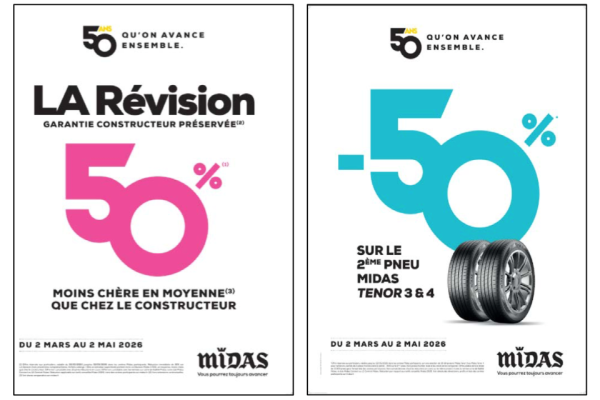 Franchise Midas : à l’occasion de ses 50 ans, le réseau crée l’événement sur le marché du pneumatique avec TENOR 4 et lance de nouvelles offres