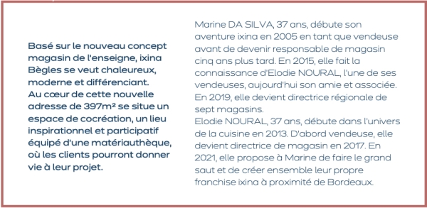 Franchise ixina s'installe à Bègles