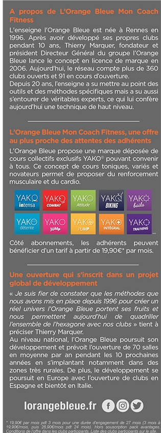 Franchise L'Orange Bleue : votre nouvelle salle à Jarnac