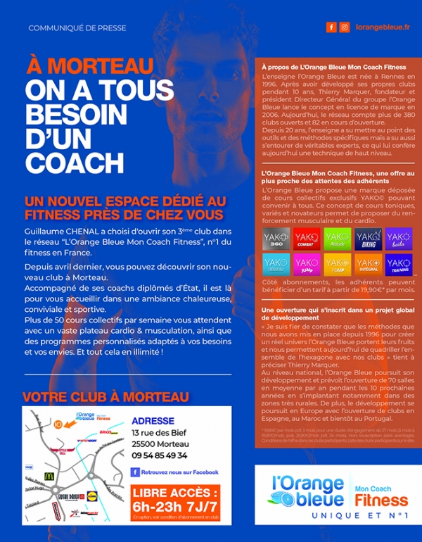 Franchise L'Orange Bleue : à Morteau, on a tous besoin d'un coach