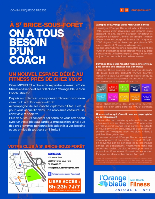 Franchise L'Orange Bleue : à Saint Brice-sous-forêt, on a tous besoin d'un coach