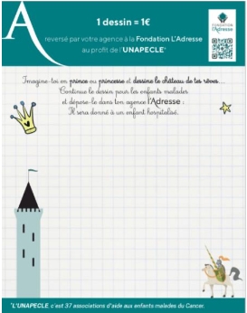 Franchise L’ADRESSE : en février, la fondation L’ADRESSE renouvelle l’opération 1 dessin = 1 soutien au profit de l’unapecle