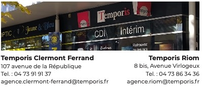 Franchise Agence Temporis : reprise des agences Temporis Clermont Ferrand et Riom !