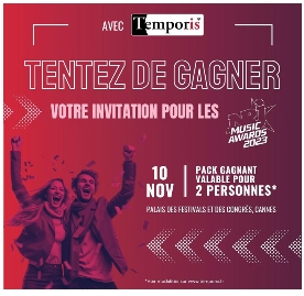 Franchise Agence Temporis et NRJ : un pack exclusif à gagner pour les NRJ Music Awards !
