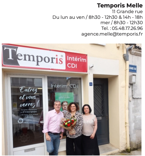 Franchise Agence Temporis : nouvelle agence à Melle, les experts qui démêlent les carrières !