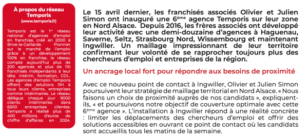 Franchise Temporis Ingwiller : les frères Simon signent une 6ème ouverture en Alsace Nord