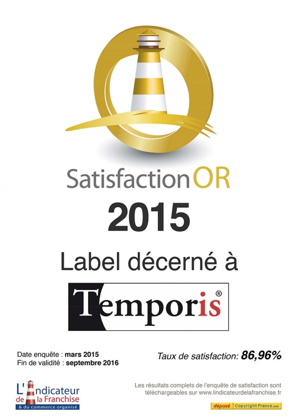 Temporis obtient le label Satisfaction Or pour la 3ème année consécutive