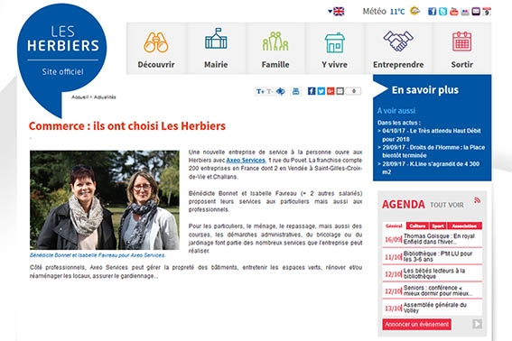 Franchise AXEO Services : ouverture agence dans la zone commerciale des Herbiers en Vendée