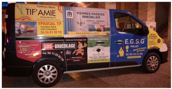 Franchise SOS Bricolage : Henri, intervenant girondin sponsorise le véhicule du CCAS de Cadillac (Banque alimentaire et service technique de la ville) !