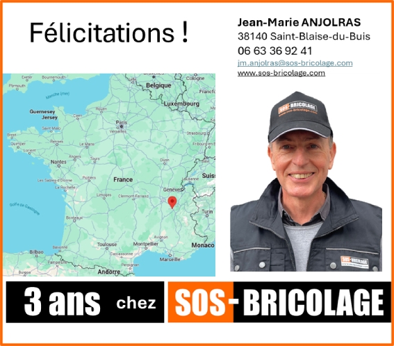 Témoignage de Jean-Marie Anjolras, intervenant franchisé SOS BRICOLAGE Saint-Blaise-du-Buis