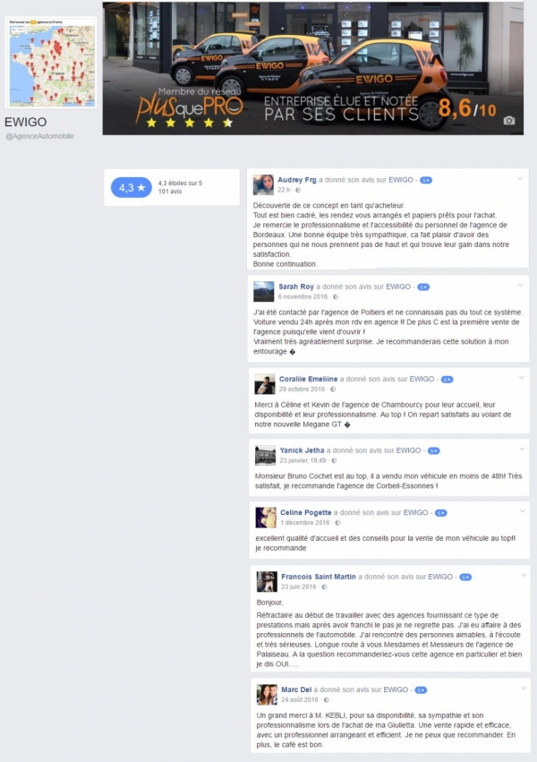 Franchise Ewigo : page Facebook