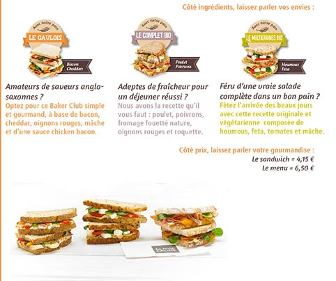 Franchise La Mie Câline : les sandwichs Baker Club