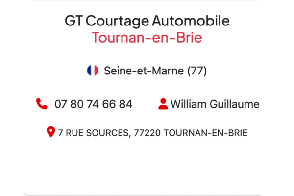 Franchise GT Courtage Automobile : bienvenue dans notre agence de Tournan-en-Brie!