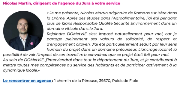 Franchise DOMetVIE s’installe dans le Jura