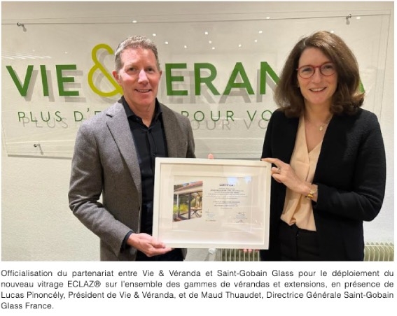 Franchise Vie & Véranda standardise la nouvelle gamme ECLAZ® de Saint-Gobain Glass pour des vérandas toujours plus confortables et performantes en toutes saisons