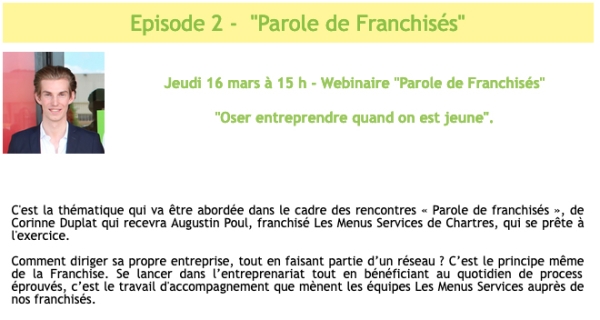 Franchise Les Menus Services : salon Franchise Expo Paris 2023