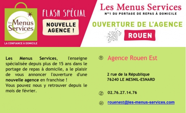 Franchise Les Menus Services : ouverture d'une deuxième agence à Rouen
