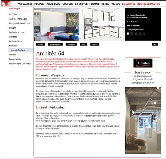 Franchise Architéa : de la presse Nationale à la presse local des franchisés