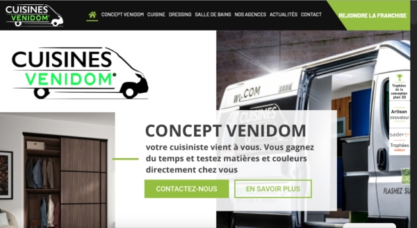 Franchise Cuisines Venidom lance son nouveau site internet