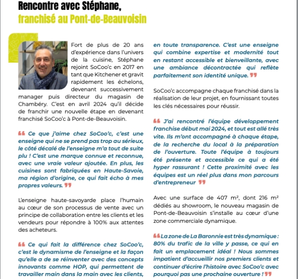 Franchise SoCoo’c ouvre un nouveau point de vente au Pont-de-Beauvoisin !