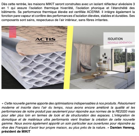 Franchise Mikit, le constructeur de maisons individuelles en prêt-a-finir, présente ses nouveaux modèles