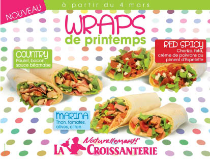 Les wraps de la franchise La Croissanterie