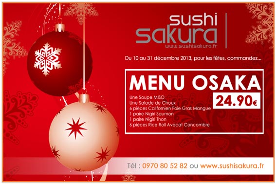 Votre commande de sushi pour les fêtes chez la franchise Sushi Sakura