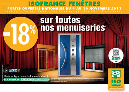 Franchise Isofrance Fenêtres - offre 18% de réduction sur les menuiseries