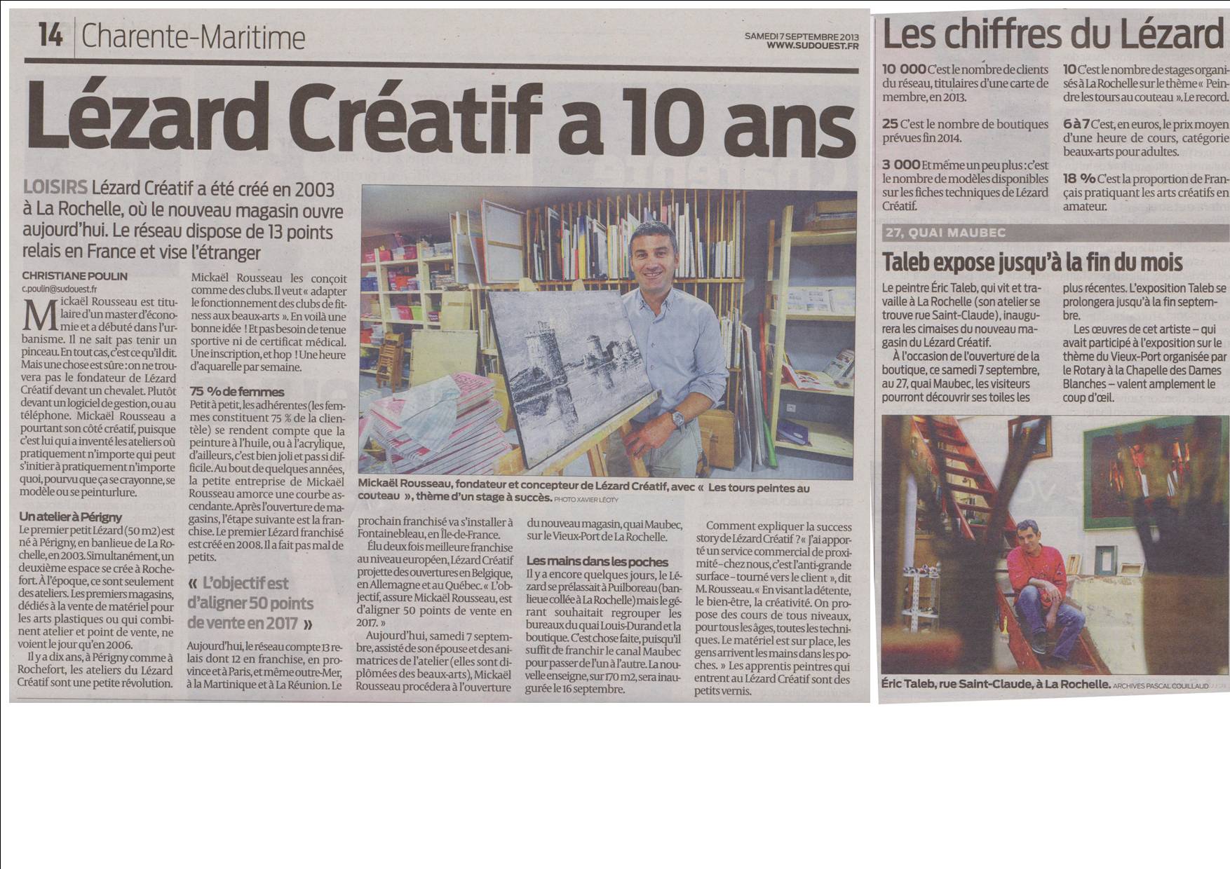 Sud Ouest : La franchise Lézard Créatif a 10 ans