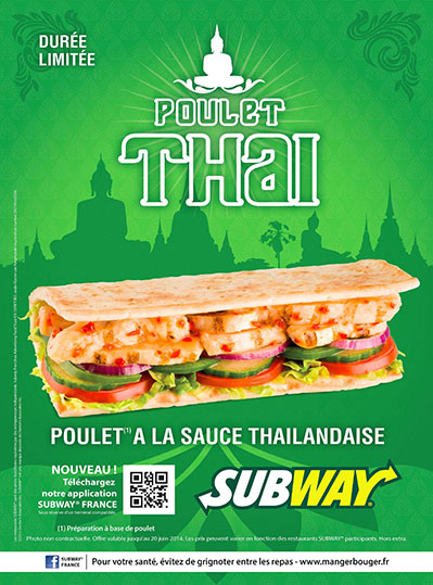 Franchise SUBWAY® : « Poulet Thaï »