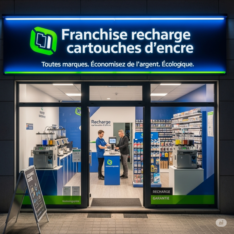 La franchise rercharge de cartouches d'encre